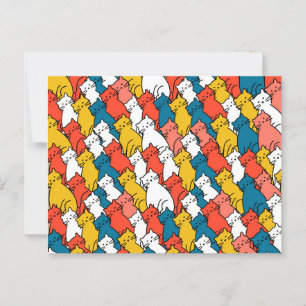 Carte Postale Curious Cats coloré