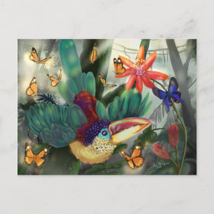 Carte Postale Curl Crested Aracari Toucan