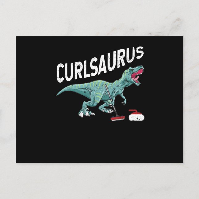 Carte Postale Curlsaurus Curling Saurus Dinosaure Curling Fer (Devant)
