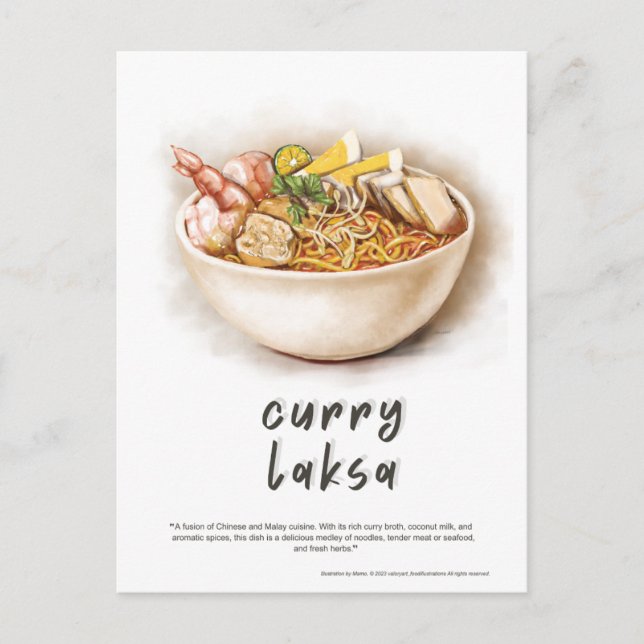 Carte postale Curry Laksa Malaysia (Devant)