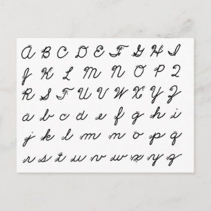 Carte Postale cursive main chart