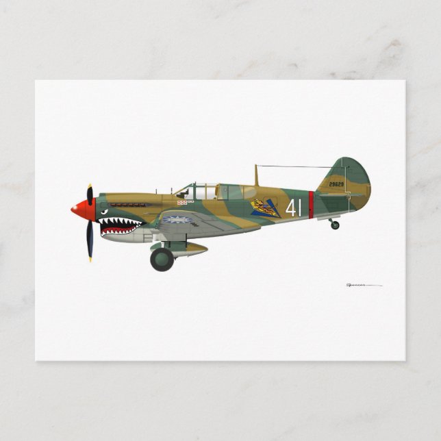 Carte Postale Curtiss P-40 Warhawk (Devant)