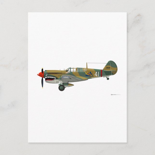 Carte Postale Curtiss P-40 Warhawk (Devant)