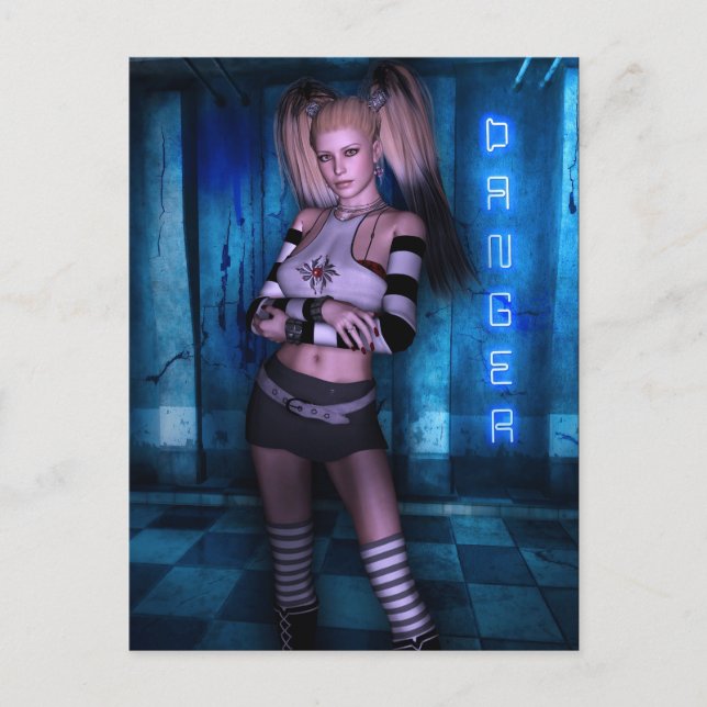 Carte Postale Curves dangereuses Gothic Girls™ Imaginaire Pinup (Devant)