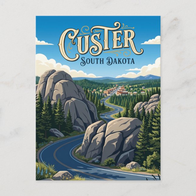 Carte Postale Custer, Dakota du Sud (Devant)