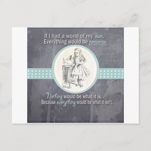 Carte Postale Custom Alice in Wonderland Gifts (Devant)