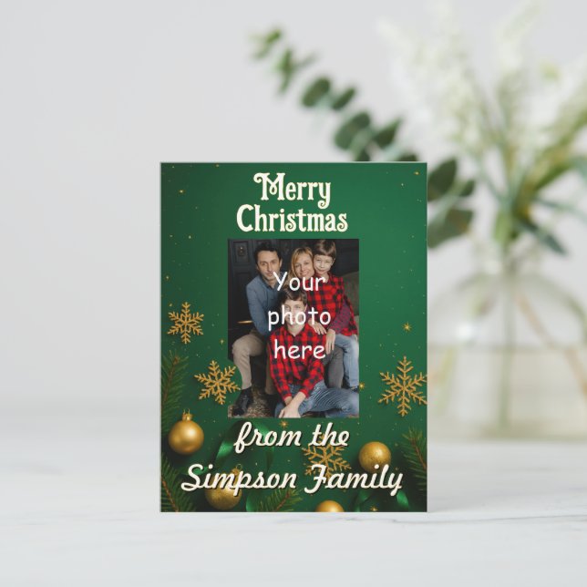 Carte Postale Custom Family Photo Christmas Postcard (Debout devant)
