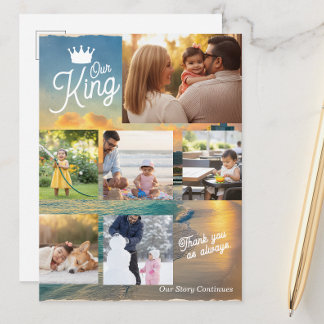 Carte Postale Custom Father's Day Photo Collage | Our King