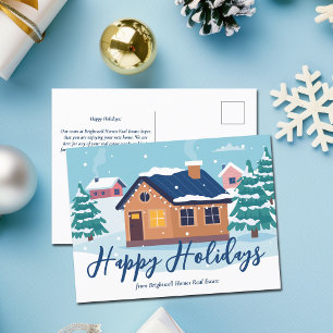 Carte Postale Custom Happy Holidays Vacances Immobilier Entrepri