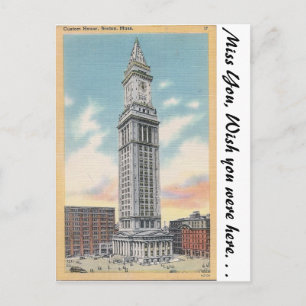 Carte Postale Custom House, Boston, messe.