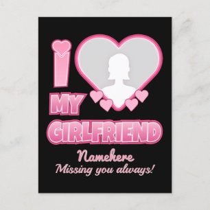 Carte Postale Custom I Love My Girlfriend - Ajouter photo et nom