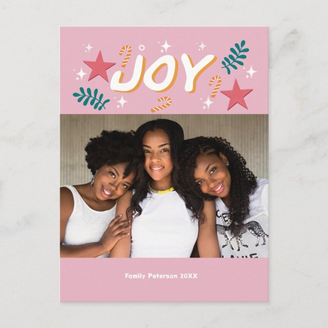 Carte Postale custom joy trendy photo girly cute Thank You Card (Devant)