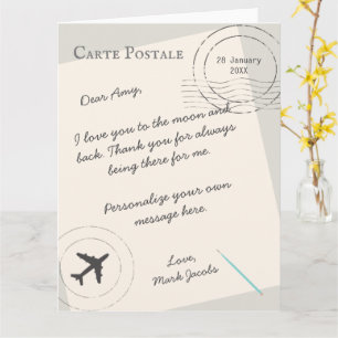 Carte Postale custom message personal love note