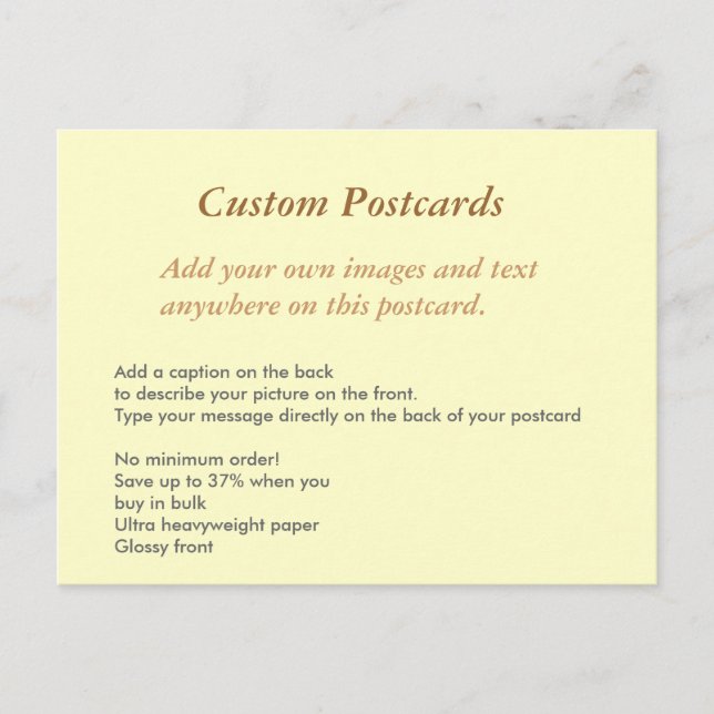 Carte Postale Custom Postcards (Devant)