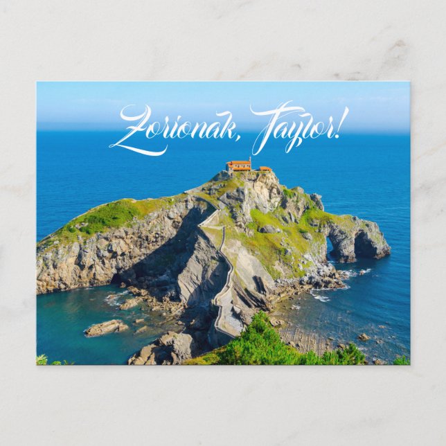 Carte Postale Custom, San Juan de Gaztelugache, Pays Basque : (Devant)