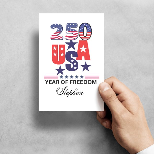 Carte Postale Custom usa 250th anniversary patriotic 4th of July (Créateur téléchargé)