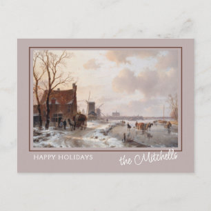 Carte Postale Custom Winter Wonderland Paysage peinture d'art