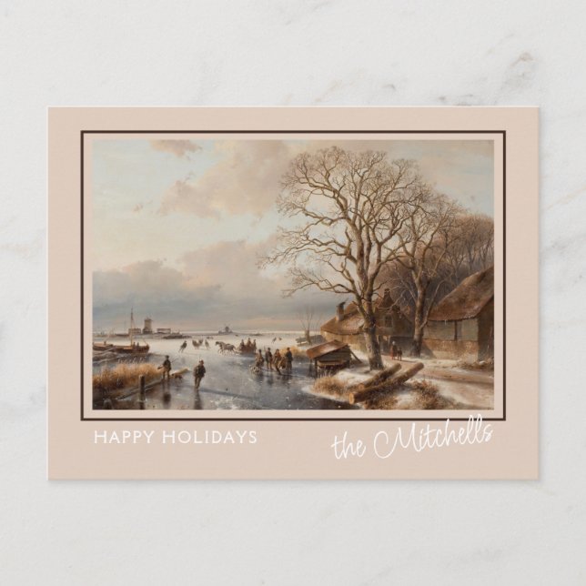 Carte Postale Custom Winter Wonderland Paysage peinture d'art (Devant)