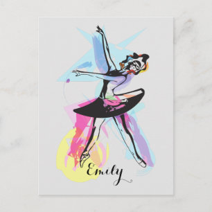 Carte postale Customisée Ballerina Dancer Watercol