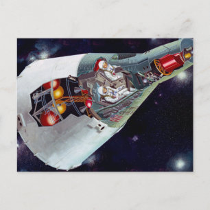 Carte Postale Cutaway Un Appareil Spacecraft Gemini À Deux Perso