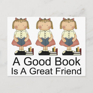 Carte Postale Cute A Good Book est un T-shirt d'un grand ami