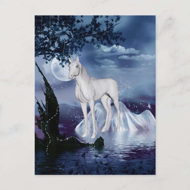 Carte Postale Cute adorable licorne mystique (Devant)