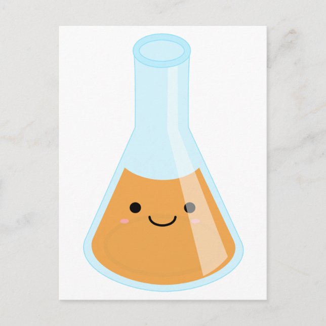 Carte Postale Cute alchimie orange kawaii flacon (Devant)