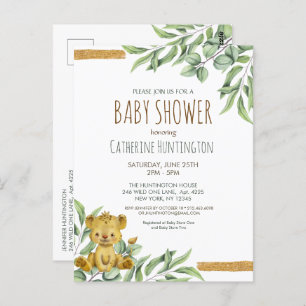 Carte Postale Cute animal Safari Jungle Lion Baby shower Invita