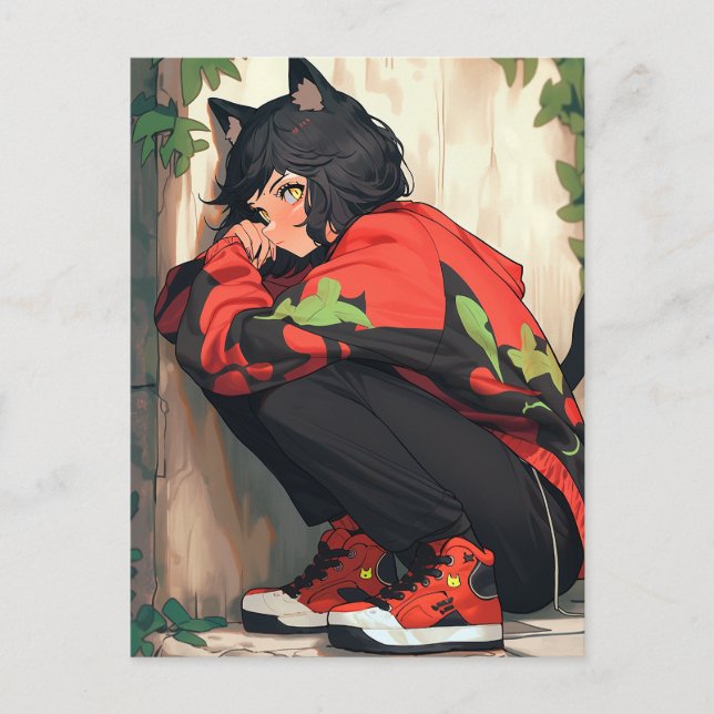 Carte Postale Cute Anime Catgirl (Devant)