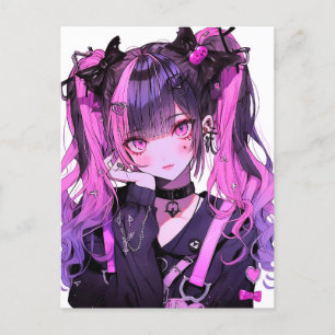 Carte Postale Cute Anime Goth Girl