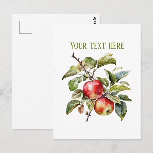 Carte Postale Cute apple vendors customizable  (Devant / Derrière)