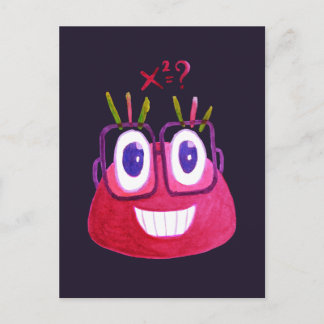 Carte Postale Cute Aquarelle Geek Bonbons Caractère Mathématicie