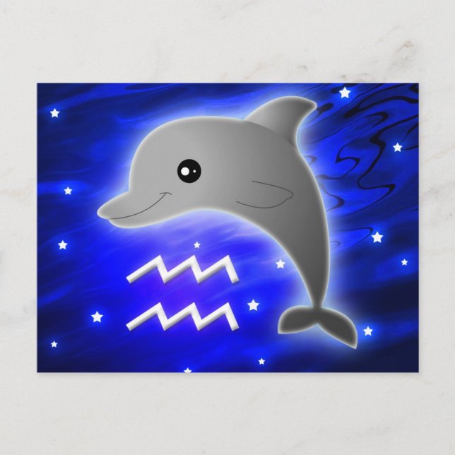 Carte Postale Cute Aquarius Zodiac (Devant)
