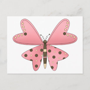 Carte Postale Cute as a Bug ・ Papillon rose et Brown