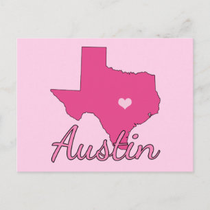 Carte Postale Cute Austin Texas Girl Rose