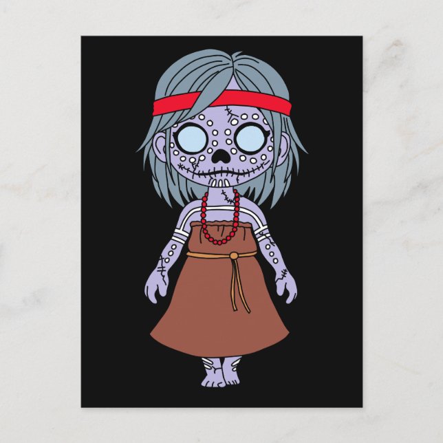 Carte Postale Cute Autochtone Australien Zombie (Devant)