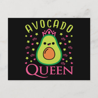 Carte Postale Cute Avocado Queen with Heart Keto Girl Cooking 