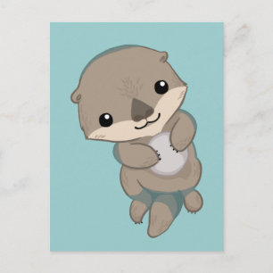 Carte Postale Cute Baby Otter Pup