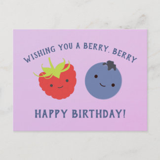 Carte Postale Cute Berry Happy Birthday Kawaii Berries