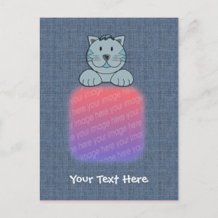 Carte postale Cute Blue Cat Design Photo