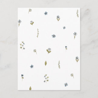 Carte Postale Cute Blue Flowers Spring Floral Card.