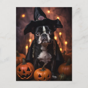 Carte Postale Cute Boston Terrier Halloween