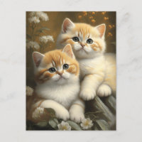 Cute British Shorthair Kittens dans Flowers Garden