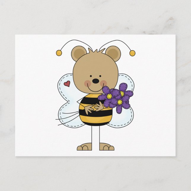 Carte Postale cute bumble bee bear (Devant)