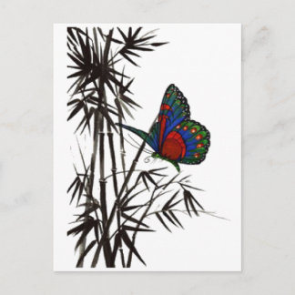 Carte Postale cute butterfly in bamboo