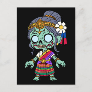 Carte Postale Cute cambodgien Zombie