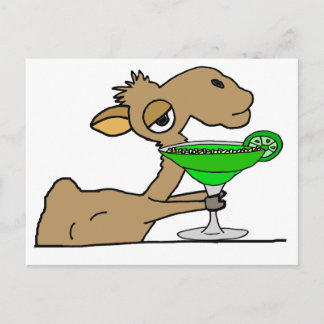 Carte Postale Cute Camel Boire Margarita Cartoon
