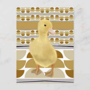 Carte Postale Cute Canard Brown doré semi-cercle géométrique