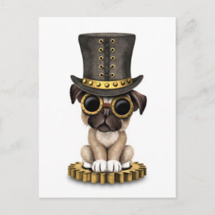 Carte Postale Cute Carlin Steampunk Chien Chien Chien Chien Chie