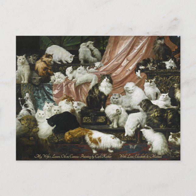 Carte Postale Cute Cats Kittens Art Vintage Personnalisé (Devant)